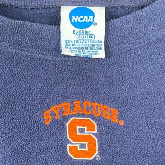 Syracuse University Men's Pullover Sweatshirt 2XL  Navy Blue Polyester Long Slee - Picture 5 of 10